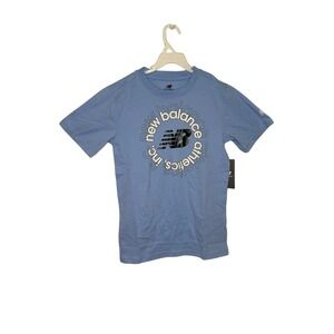 New Balance Kids Boys T-Shirt L (14/16) Electric Sky Blue‎ Graphic Tee NWT